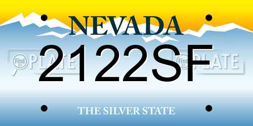 2122SF Nevada License Plate
