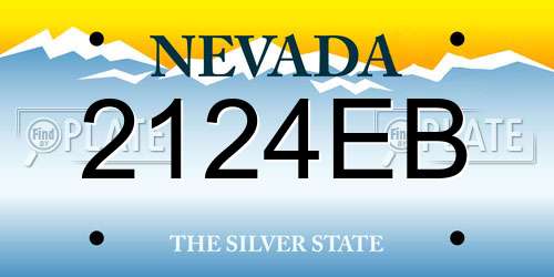 2124EB Nevada License Plate