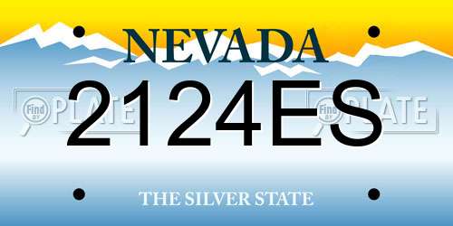 2124ES Nevada License Plate