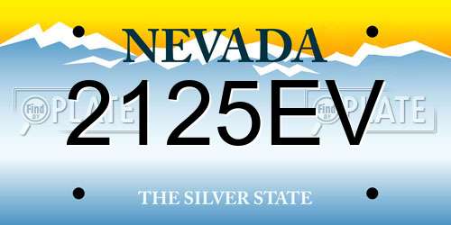2125EV Nevada License Plate