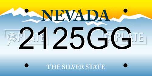2125GG Nevada License Plate