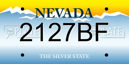 2127BF Nevada License Plate