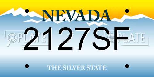 2127SF Nevada License Plate
