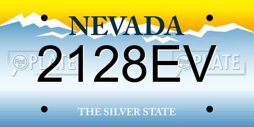 2128EV Nevada License Plate