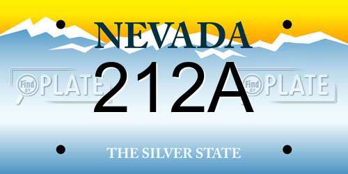 212A Nevada License Plate