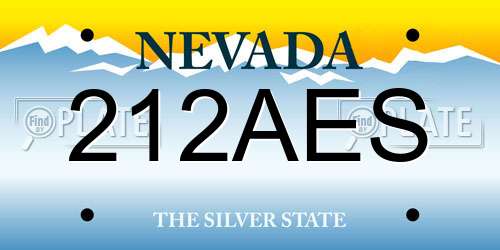 212AES Nevada License Plate