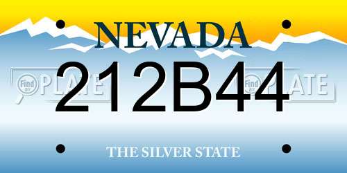 212B44 Nevada License Plate
