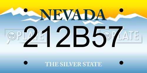 212B57 Nevada License Plate