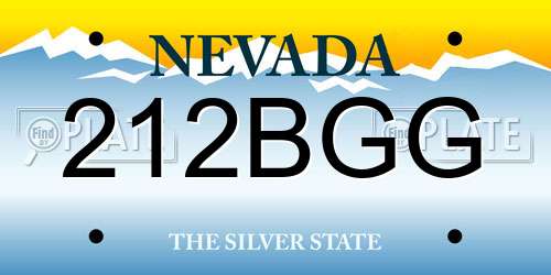 212BGG Nevada License Plate