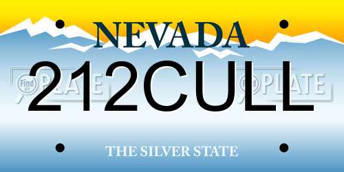 212CULL Nevada License Plate