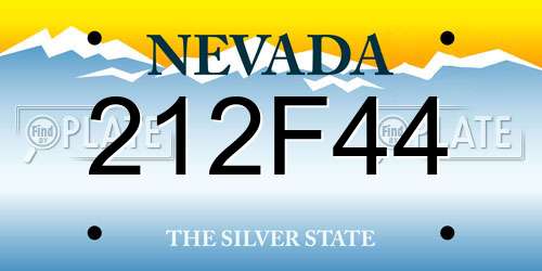 212F44 Nevada License Plate