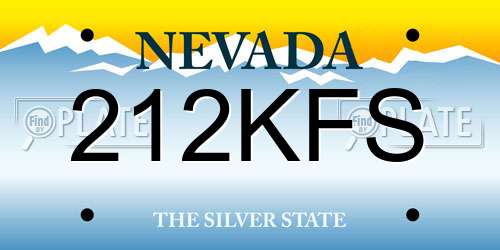 212KFS Nevada License Plate