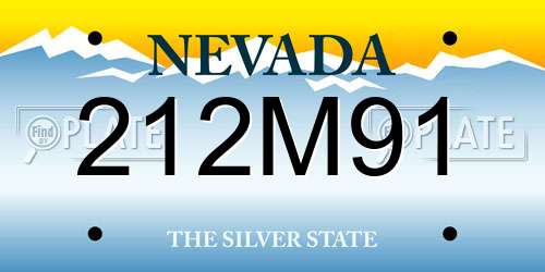 212M91 Nevada License Plate