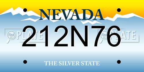 212N76 Nevada License Plate