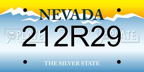 212R29 Nevada License Plate