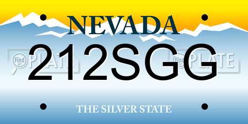 212SGG Nevada License Plate