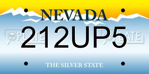 212UP5 Nevada License Plate