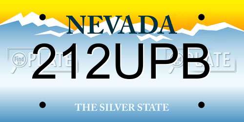 212UPB Nevada License Plate