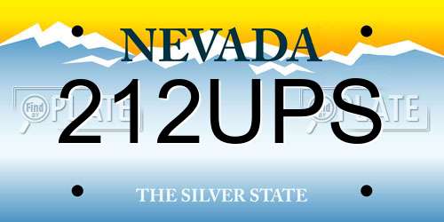 212UPS Nevada License Plate