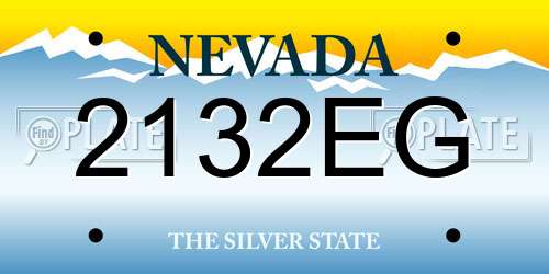 2132EG Nevada License Plate