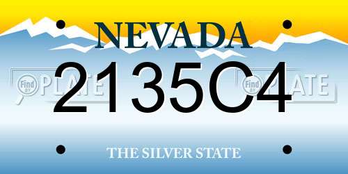 2135C4 Nevada License Plate