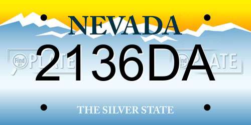 2136DA Nevada License Plate