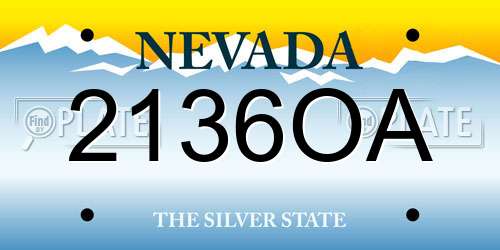 2136OA Nevada License Plate