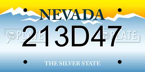 213D47 Nevada License Plate
