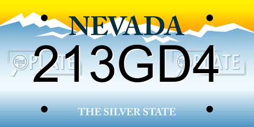 213GD4 Nevada License Plate