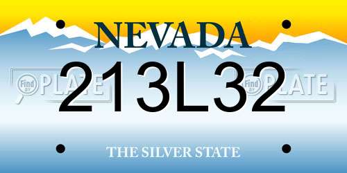 213L32 Nevada License Plate
