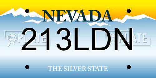 213LDN Nevada License Plate