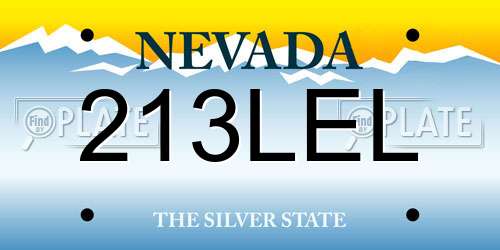213LEL Nevada License Plate