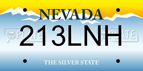 213LNH Nevada License Plate