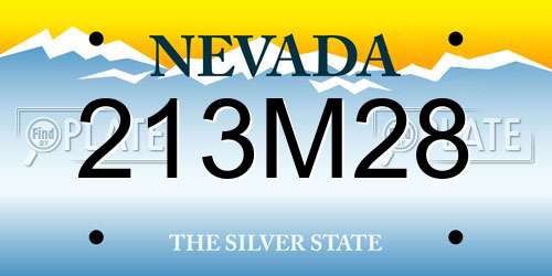 213M28 Nevada License Plate