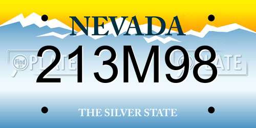 213M98 Nevada License Plate