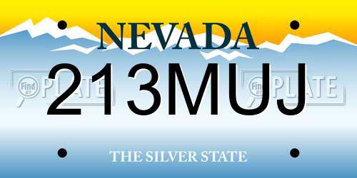 213MUJ Nevada License Plate