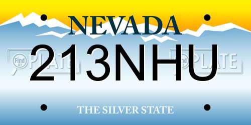 213NHU Nevada License Plate
