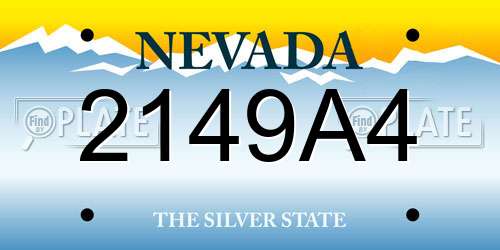 2149A4 Nevada License Plate
