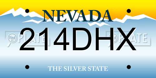 214DHX Nevada License Plate