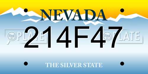 214F47 Nevada License Plate