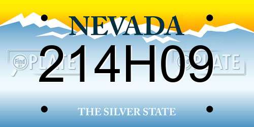 214H09 Nevada License Plate