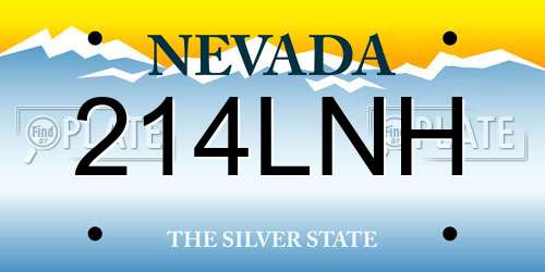 214LNH Nevada License Plate