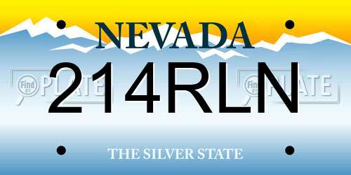 214RLN Nevada License Plate