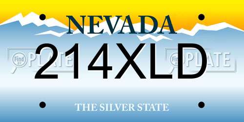 214XLD Nevada License Plate