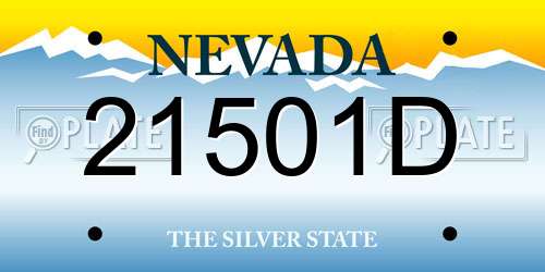21501D Nevada License Plate