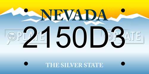 2150D3 Nevada License Plate
