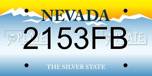 2153FB Nevada License Plate