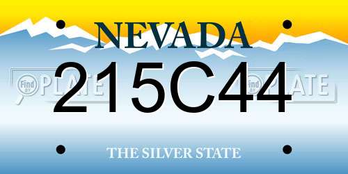 215C44 Nevada License Plate