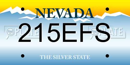 215EFS Nevada License Plate