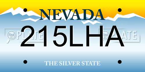 215LHA Nevada License Plate